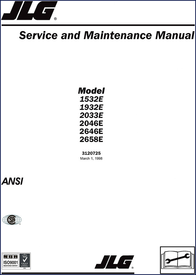 JLG 1532E service manual cover 1998 58 pages