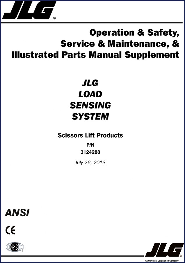 JLG RS10 2013 Service Manual factory repair document with analyzer operation and load sensing calibration