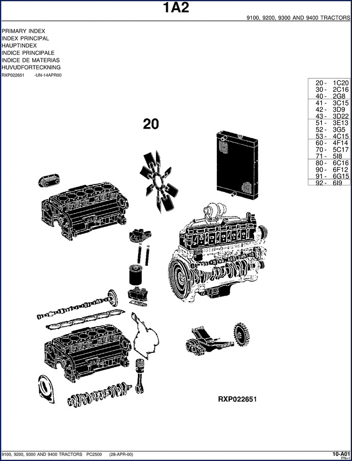 John Deere 9400, 9100, 9200, 9300 Parts Catalog - front cover of factory OEM document