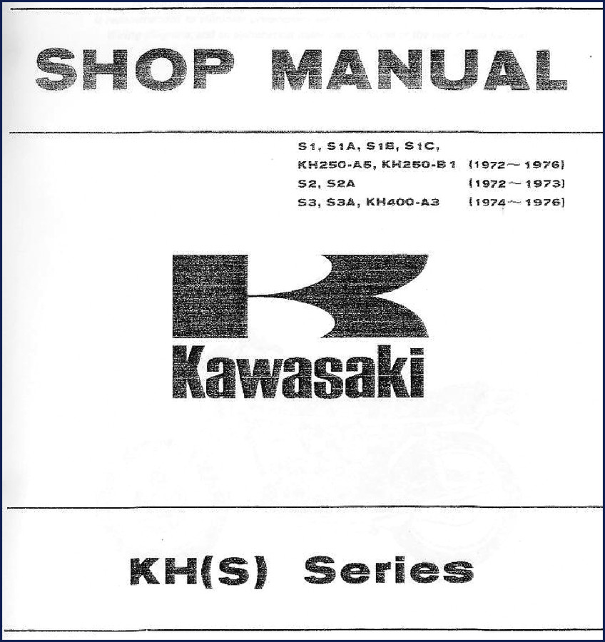 1972-1976 Kawasaki S1 S1A S1B S1C KH250-A5 factory workshop manual cover