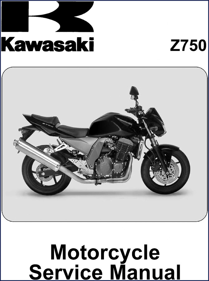 Kawasaki Z750 Service Manual cover page – factory repair manual for 2003 Z750 motorcycle
