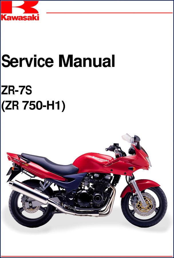 2001 Kawasaki ZR-7S factory service manual cover showing ZR-7S and Kawasaki logo