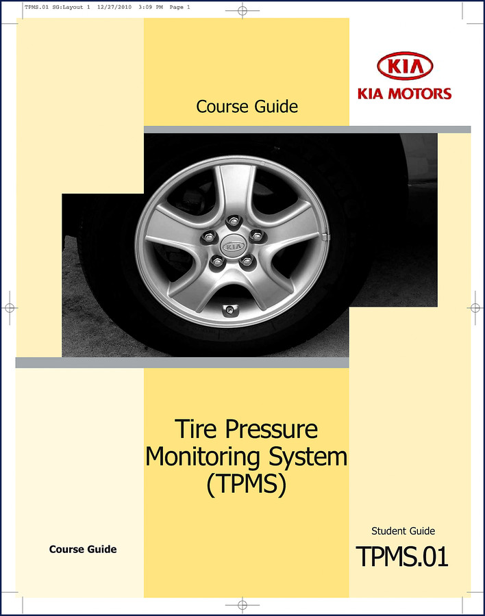 2011 Kia TPMS.01 Training Manual cover page