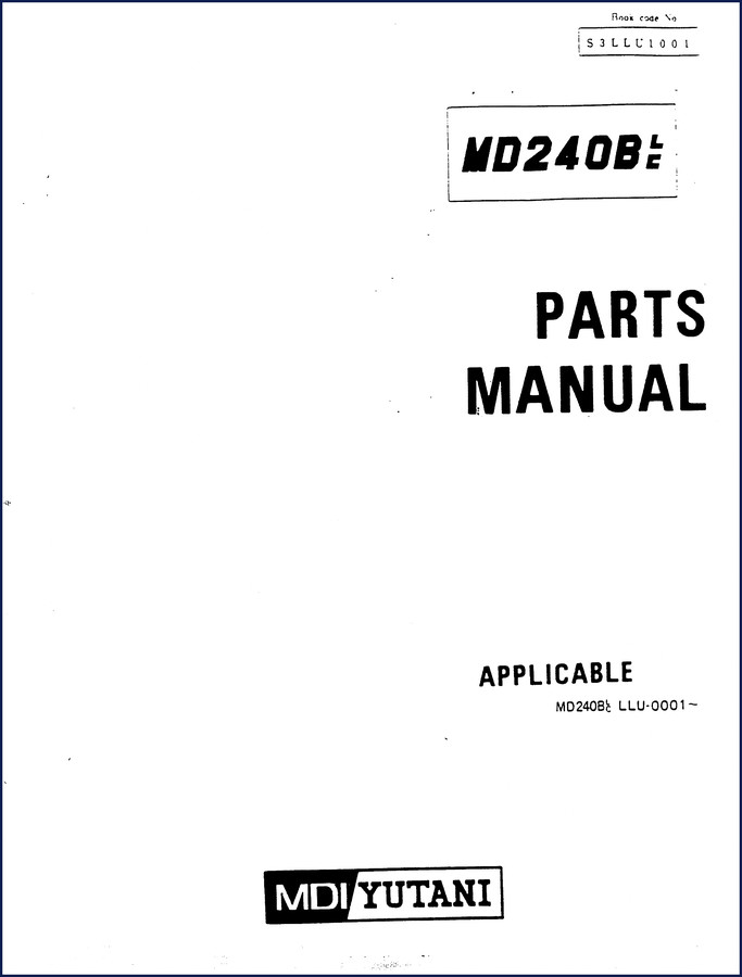 FIAT Kobelco MD240BLC 2005 Parts Catalog cover - OEM factory manual