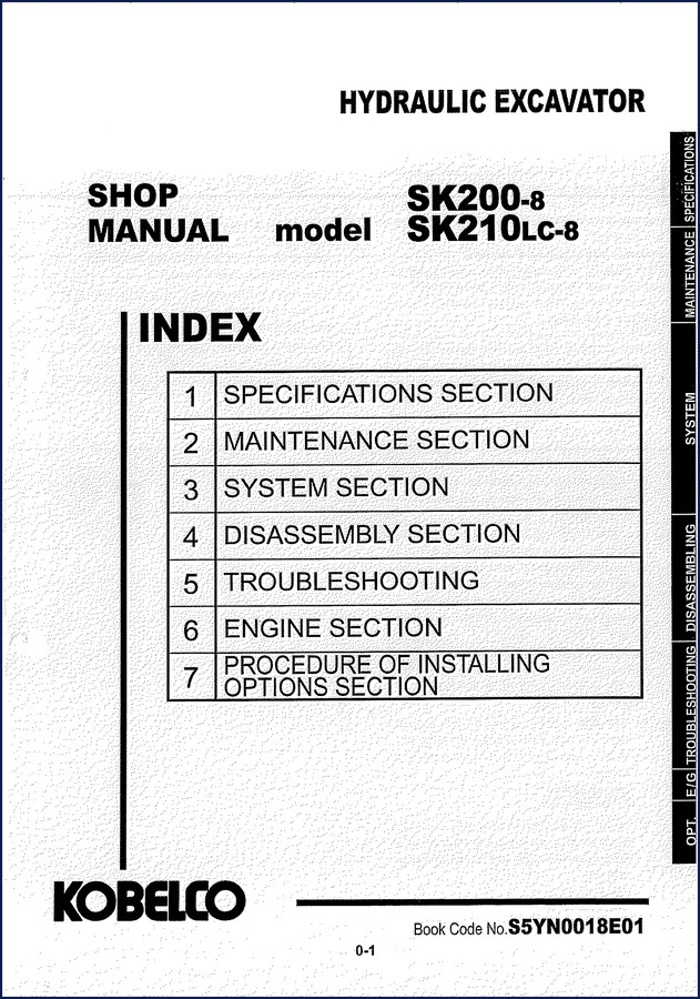 New Holland Kobelco SK200-8 and SK210Lc-8 hydraulic excavator workshop manual cover