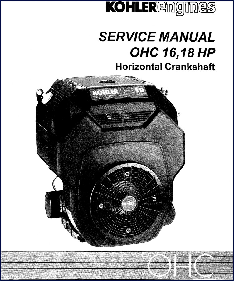 Kohler OHC 16 HP and 18 HP service manual cover – 116-page OEM factory repair document
