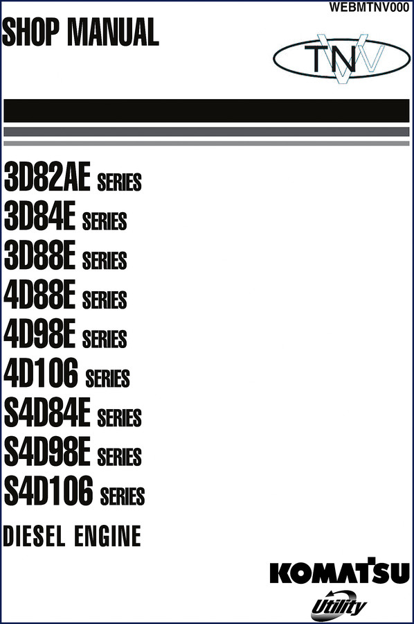 Komatsu TNV series diesel engine workshop manual cover - 280 pages