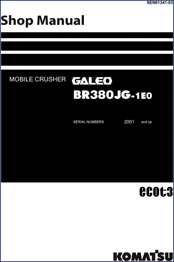 Komatsu BR380JG-1E0 workshop manual cover 841 pages