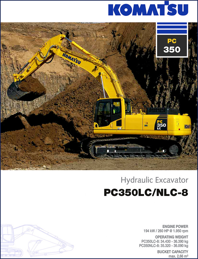 Komatsu PC350LC-8 and PC350NLC-8 Technical Manual - factory service manual for hydraulic excavator
