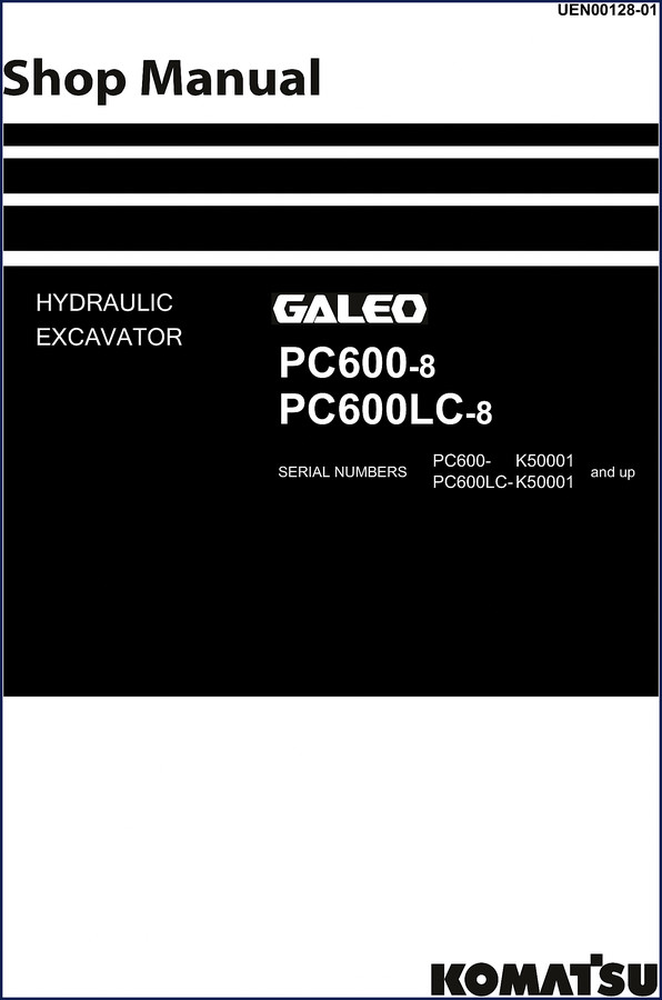 Komatsu PC600-8 PC600LC-8 Workshop Manual cover