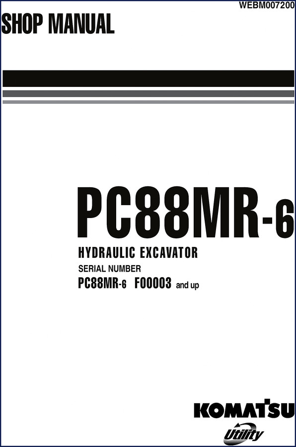 Komatsu PC88MR-6 Workshop Manual 328 pages official OEM document