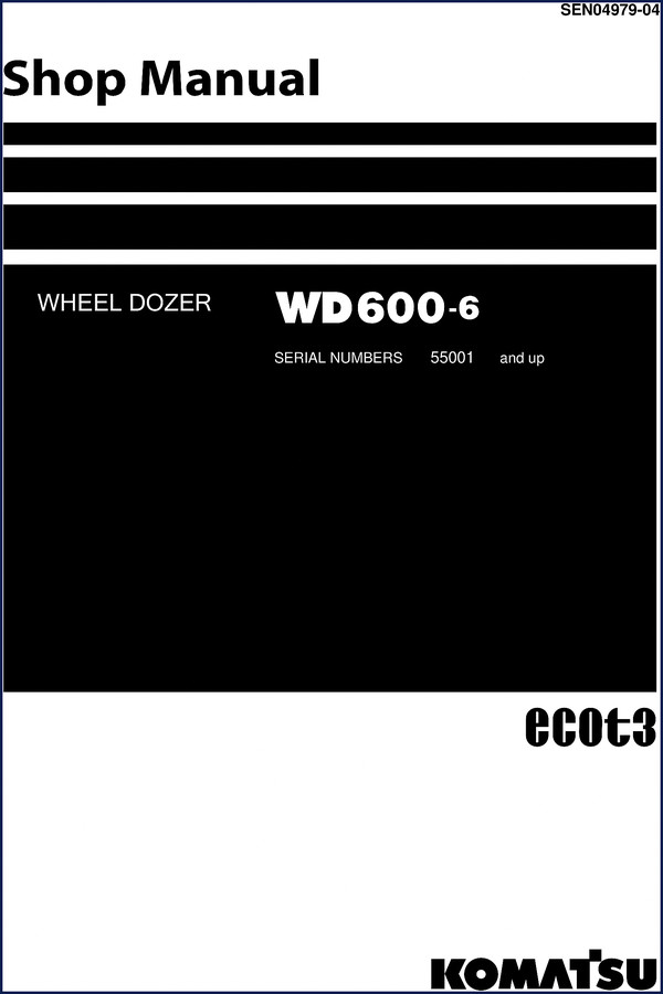 Komatsu WD600-6 Workshop Manual cover 1859 pages