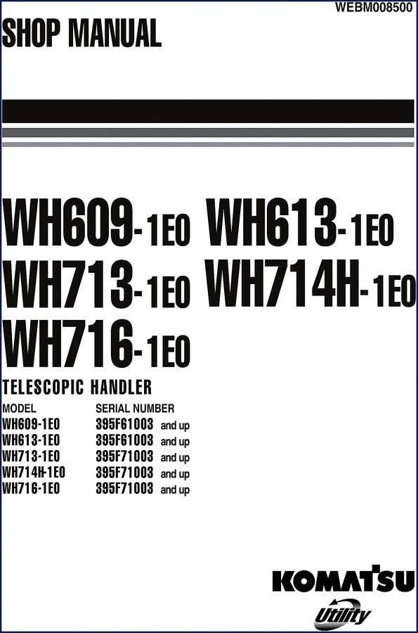 Komatsu WH609-1E0 telescopic handler operation and maintenance manual 272 pages OEM