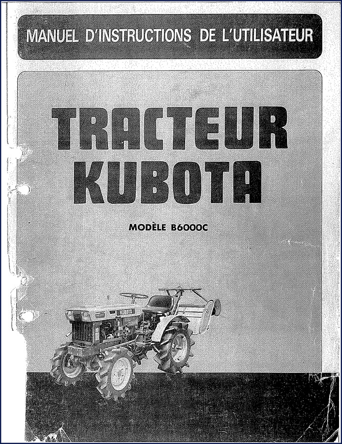 Kubota B6000C User Manual 38 pages OEM factory instructions