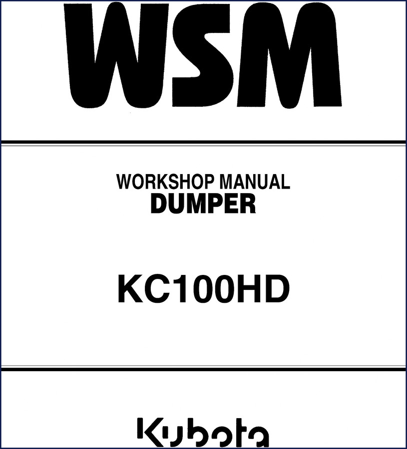 Kubota KC100HD Workshop Manual cover – 48-page OEM factory service document