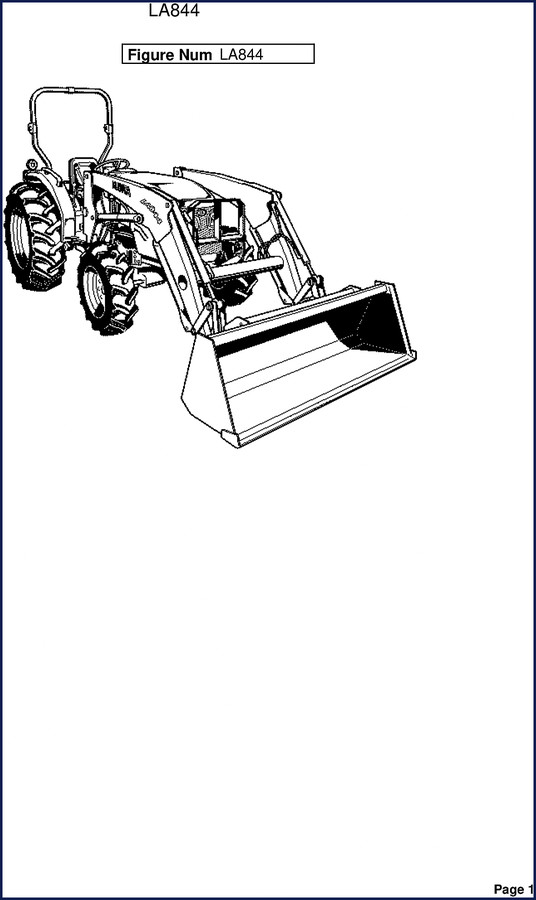 Kubota MX5100 4700 LA844 Loader Factory Parts Catalog Cover