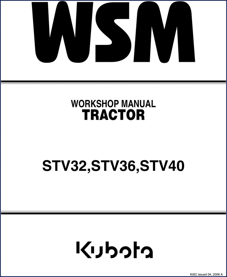 Kubota STV32/36/40 2006 Technical Manual flat-rate schedule cover with tractor illustration