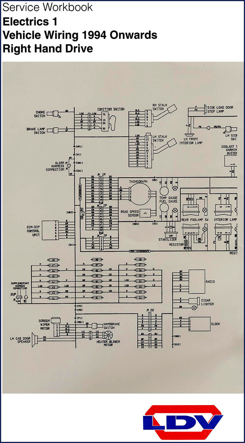 LDV Van Minibus Van/Crewbus 1994 Wiring Diagram factory manual cover