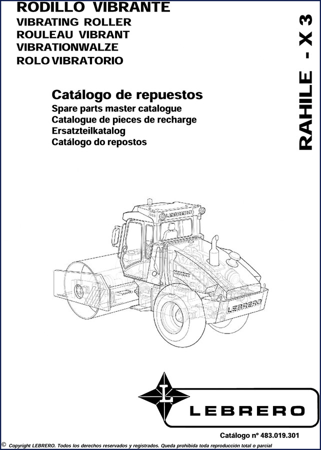 Lebrero RAHILE X3 Parts Catalog cover - 166 pages factory spare parts manual
