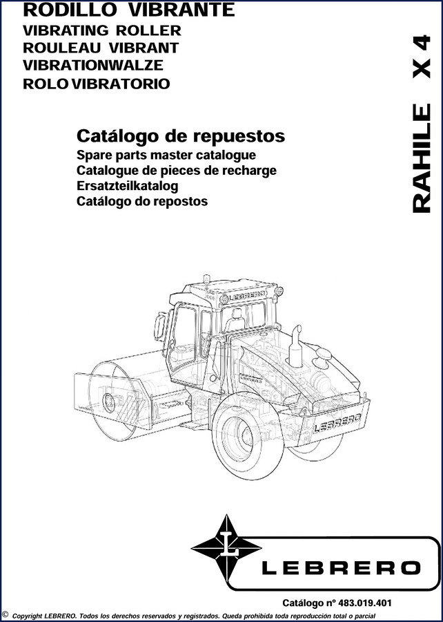 Lebrero RAHILE X4 Parts Catalog cover – OEM spare parts catalogue for vibrating roller