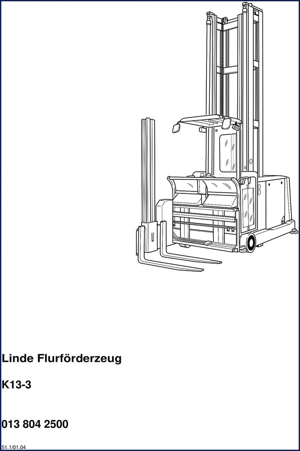 Linde K13-3 2004 User Manual factory document cover