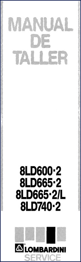1988 Lombardini 8LD600-2 workshop manual cover showing engine and model designation