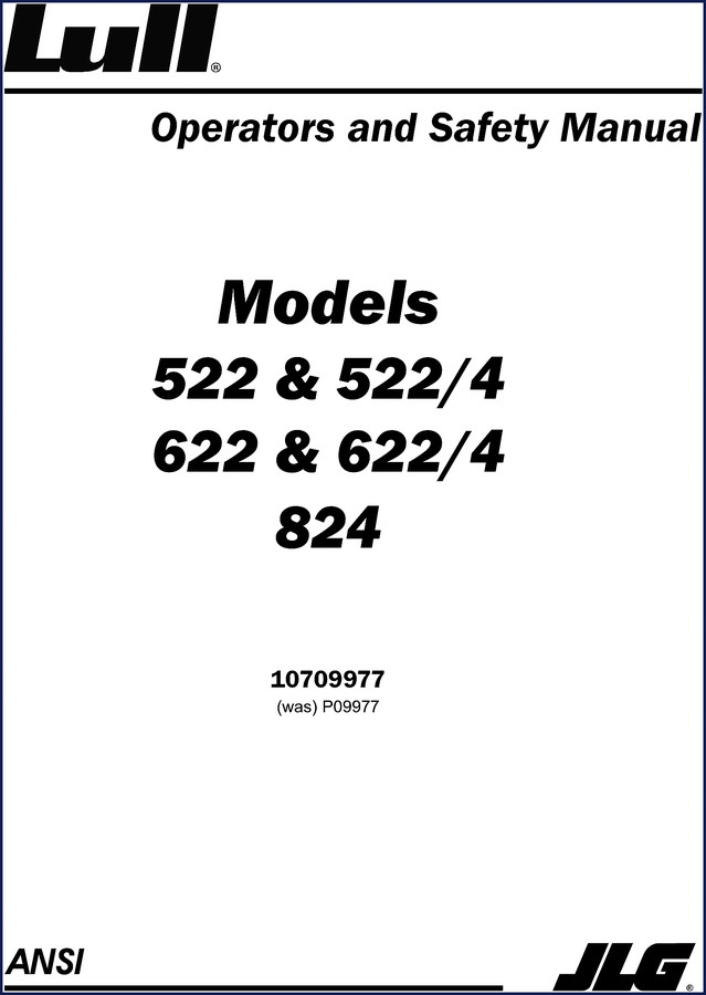 Lull 522, 522/4, 622, 622/4, 824 Operators Manual cover page OEM factory document