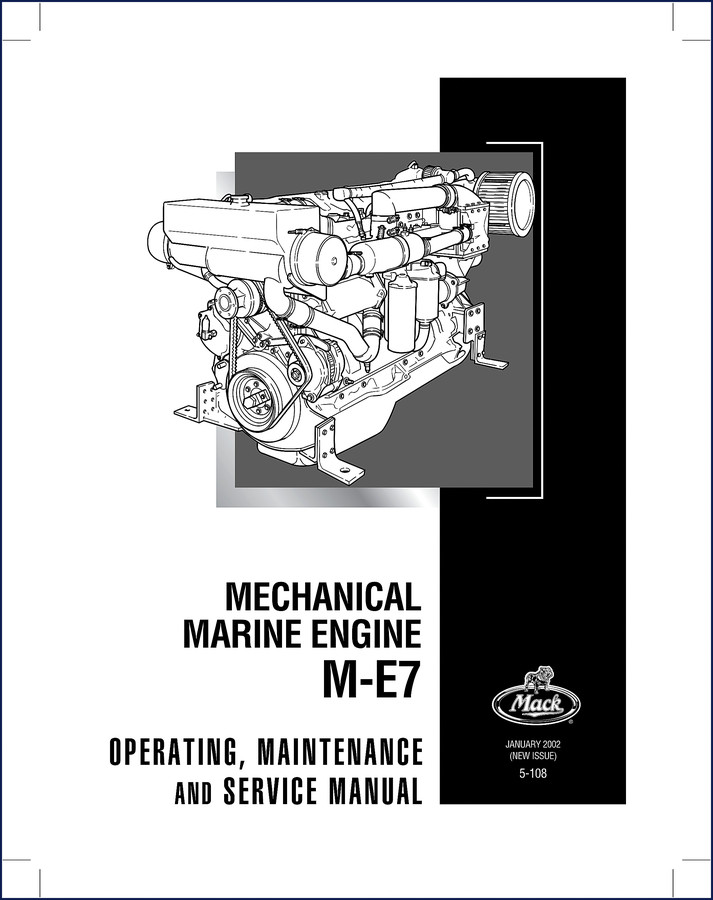 Mack M-E7 2000 Service Manual cover – OEM factory manual for marine diesel engine repair