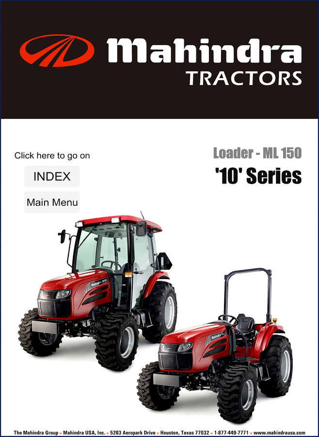 Mahindra 5010 ML150 2011 Parts Catalog front cover and tractor diagram
