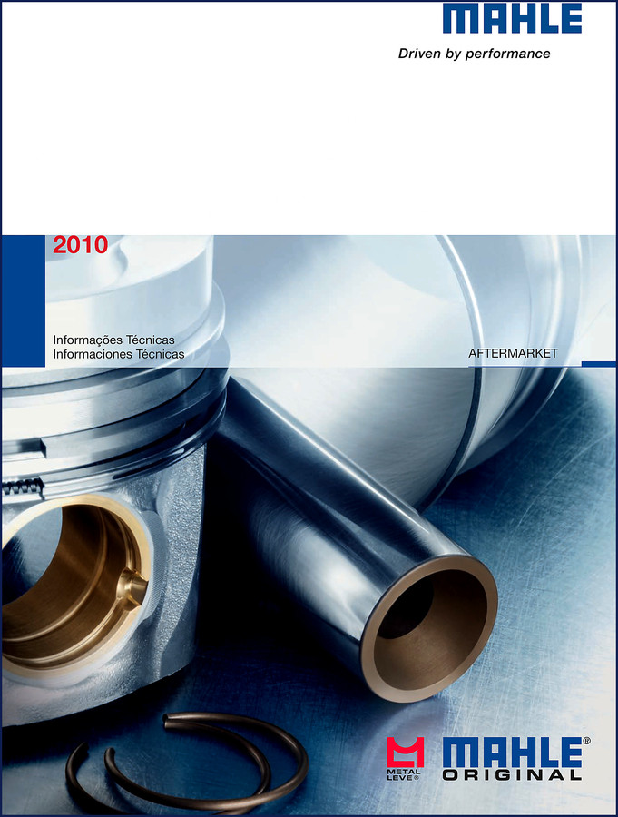 Mahle 2010 Technical Manual cover showing Liviana, Daimler-Chrysler, Ford, GM/Chevrolet, Honda