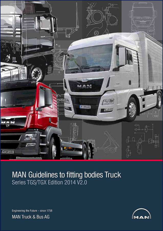 MAN Truck & Bus TGS/TGX 2014 Technical Manual page 1 cover – OEM body fitting guidelines PDF