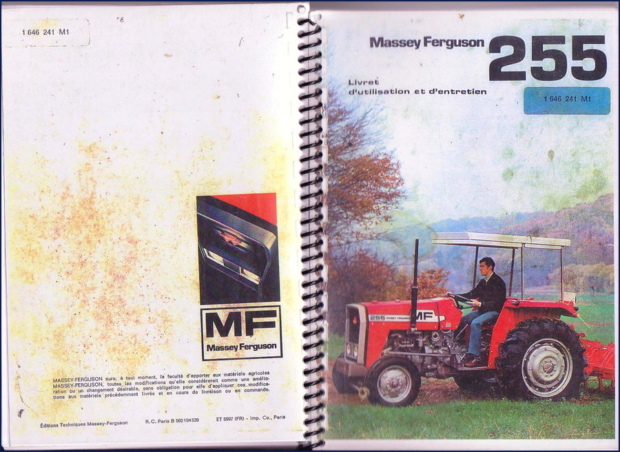 Massey Ferguson 255 User Manual factory document cover – 60-page OEM guide