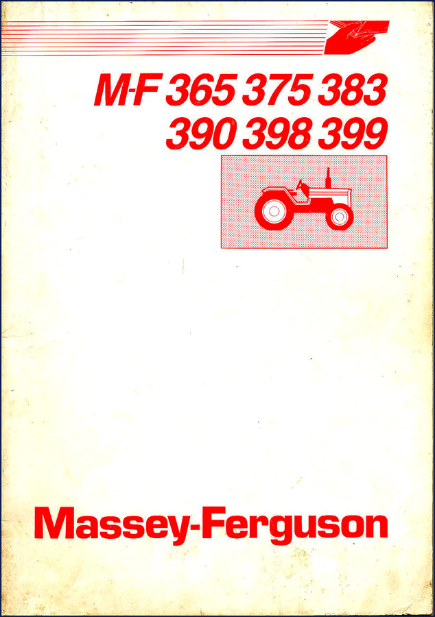 Maser-Ferguson 365 375 383 390 398 1986 User Manual cover - factory OEM documentation for tractor operation and maintenance