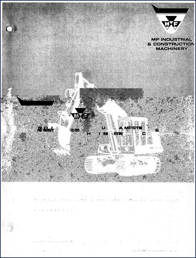 Massey Ferguson MF-350 1968 Parts Catalog cover showing tracked excavator and part number diagram