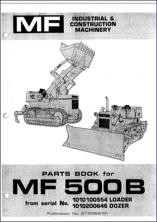 Massey-ferguson MF 500 B Parts Catalog 1973 factory OEM document cover
