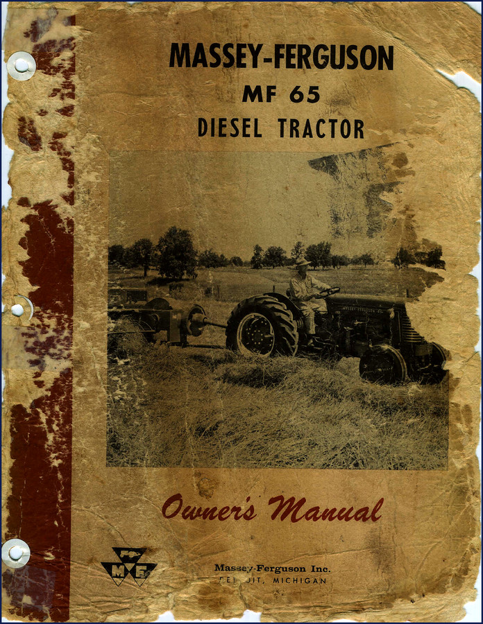Massey-Ferguson MF 65 Diesel Tractor Owners Manual cover