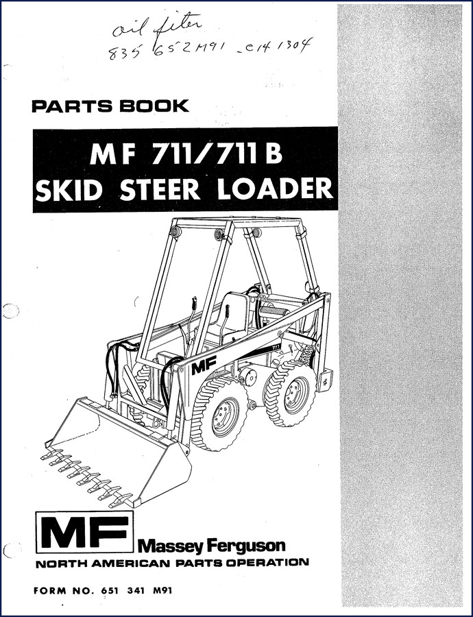 1973 Massey Ferguson MF 711 / MF 711 B Parts Catalog cover