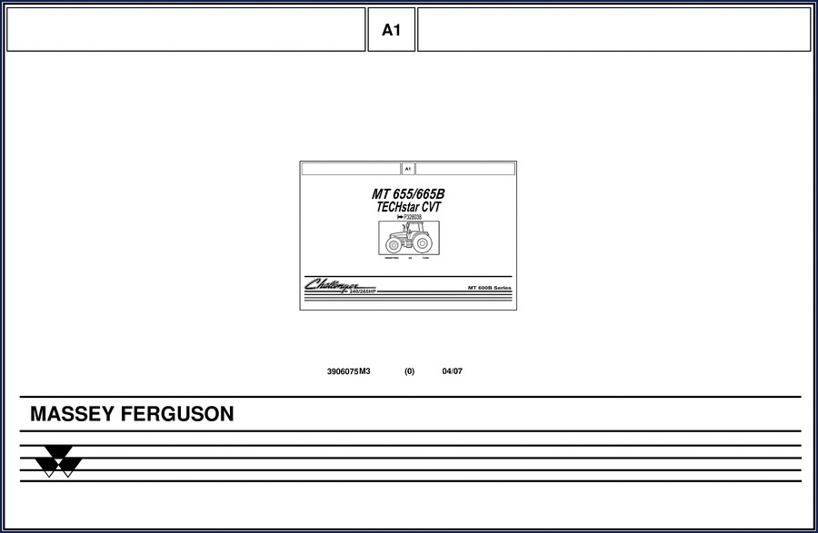 Massey Ferguson MT 655 MT 665 2007 Parts Catalog cover showing tractor and manual
