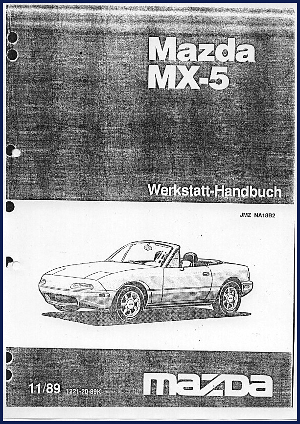 Mazda MX-5 1989 Workshop Manual cover page