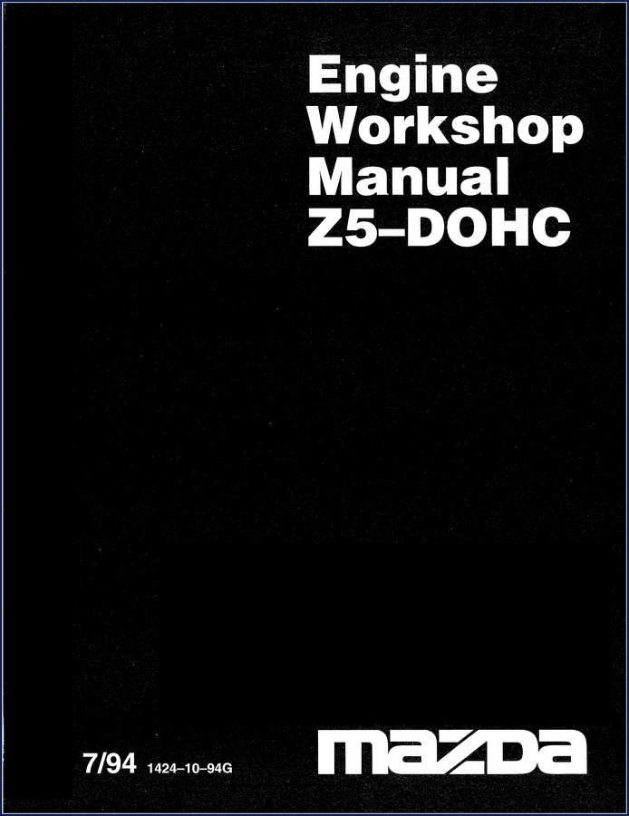 Mazda Z5 1994 Workshop Manual cover showing Z5-DOHC engine section