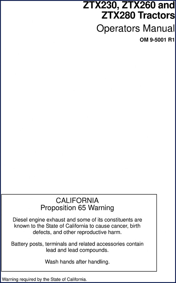 Mccormick ZTX230 ZTX260 ZTX280 2006 Operators Manual cover