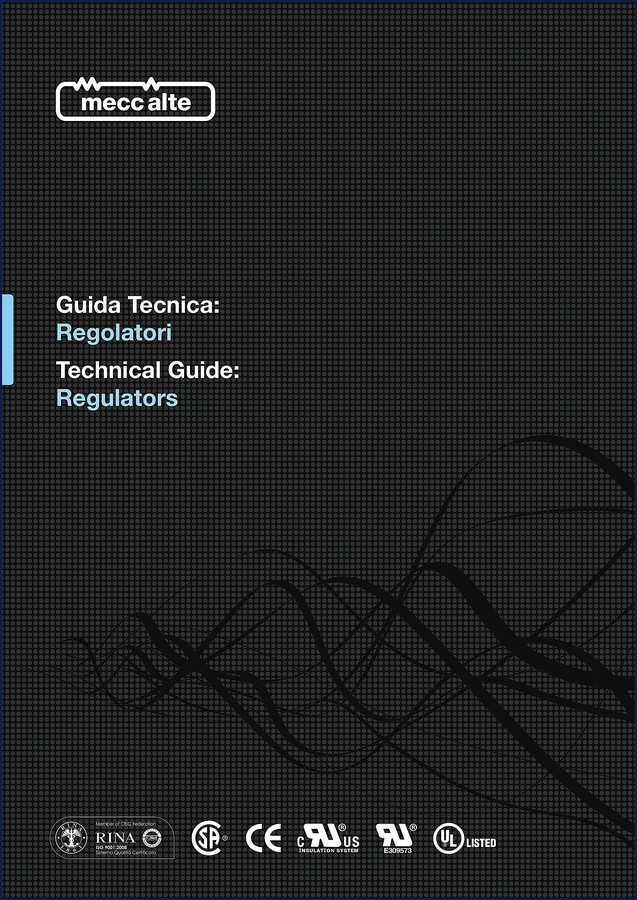 Mecc Alte S.R.7 and U.V.R.6 regulators technical manual cover - 24 pages factory guide