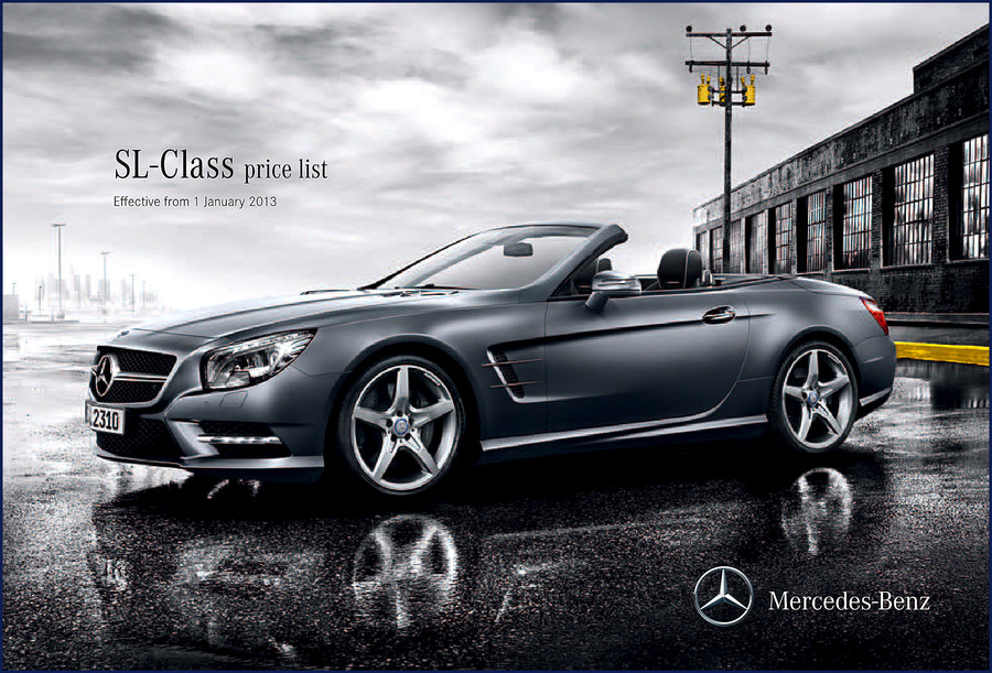 Mercedes-benz SL-Class 2013 Technical Manual cover page with price list and equipment details