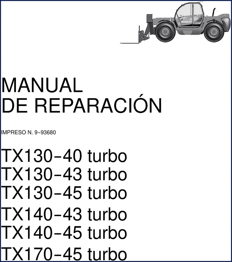 Merlo TX130-40, TX130-43, TX130-45, TX140-43, TX140-45 Repair Manual cover – OEM factory document, 486 pages