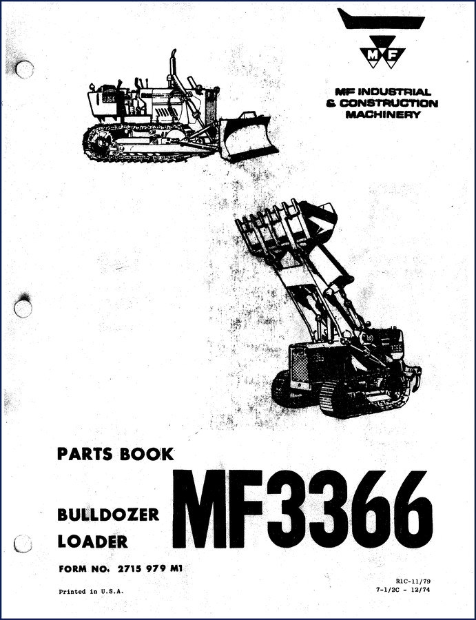 1974 HMF MF3366 factory parts catalog cover - 448 pages