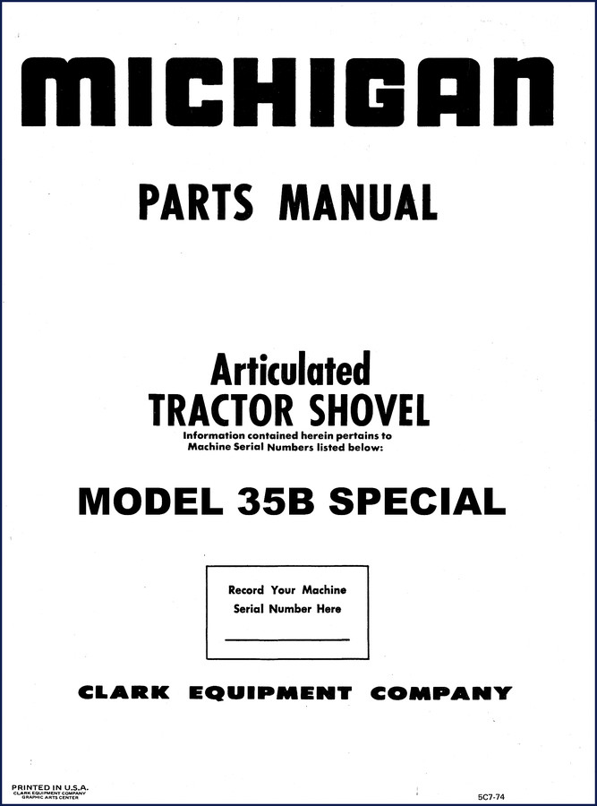 Michigan 35B SPECIAL Parts Catalog – Factory OEM exploded view page