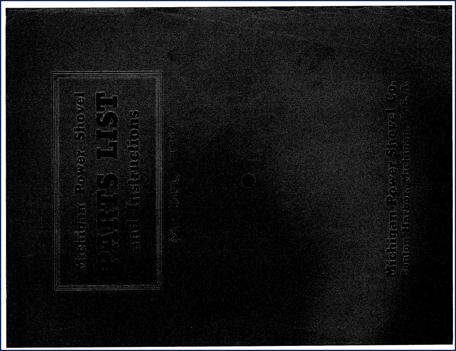 Michigan Power Shovel 101 125 AU AN 126 OEM Parts Catalog front cover