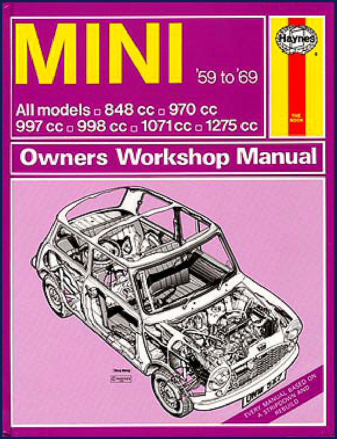 Mini 848 cc to 1071 cc Workshop Manual 1959-1969 250 pages cover