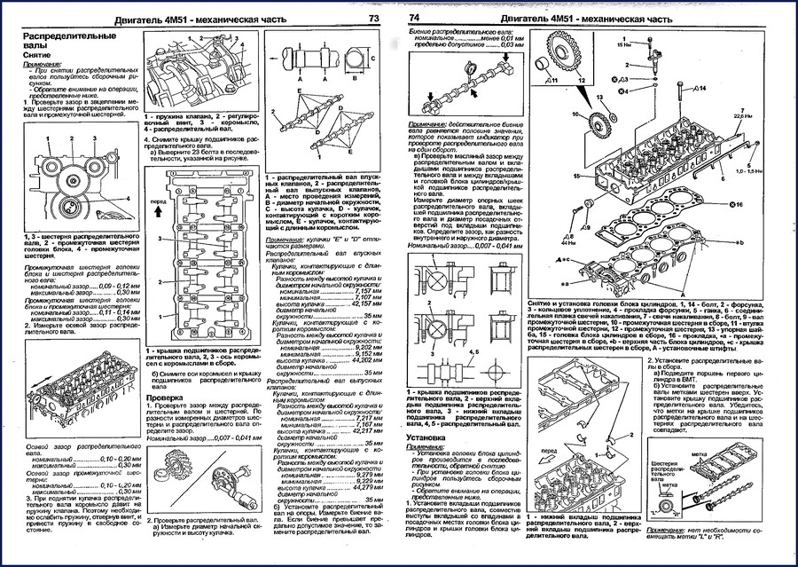 Mitsubishi 4M51 workshop manual cover showing engine mechanical repair specifications