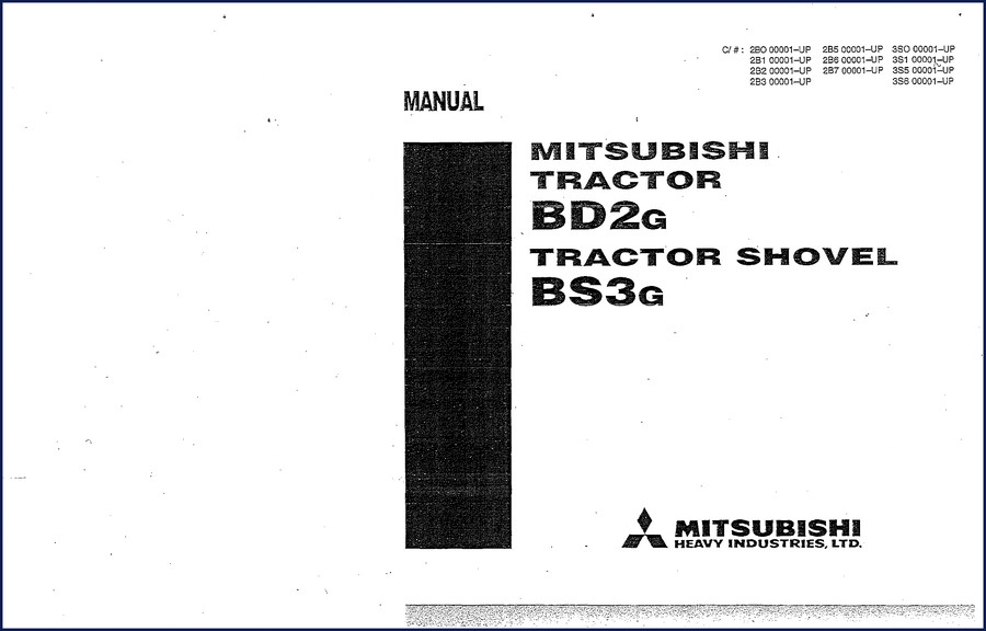 Mitsubishi BD2g BS3g Service Manual cover – 484 pages factory diesel engine repair manual